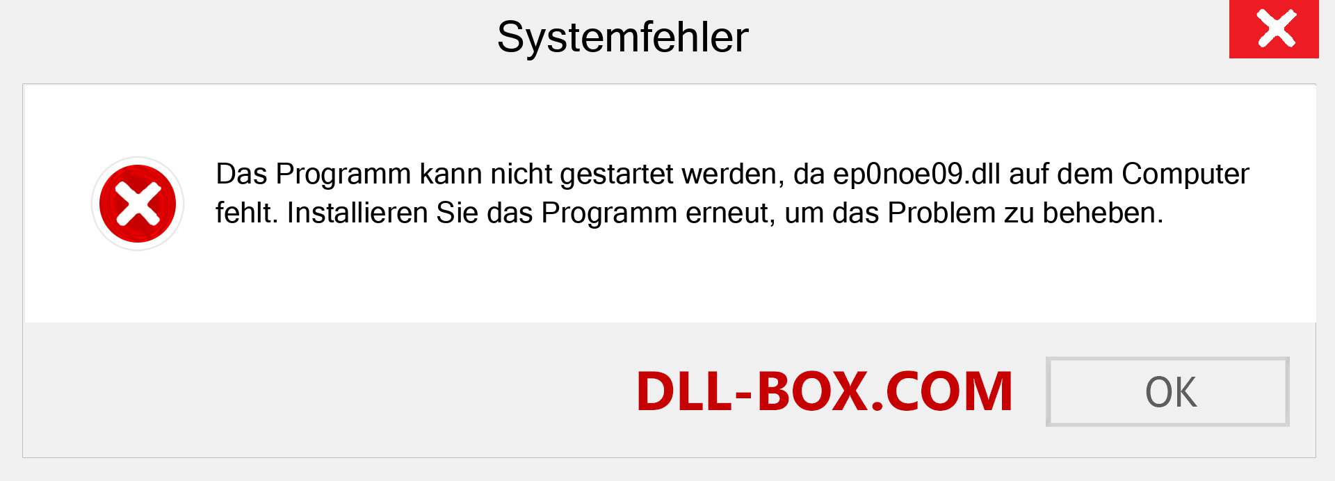 ep0noe09.dll-Datei fehlt?. Download für Windows 7, 8, 10 - Fix ep0noe09 dll Missing Error unter Windows, Fotos, Bildern